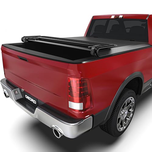 OEDRO Soft Quad Fold Truck Bed Tonneau Cover Compatible with 2002-2024 Dodge Ram 1500 (Inclu. Classic & New), 2003-2024 Dodge Ram 2500 3500, Fleetside 6.4 Ft Bed w/o Ram Box