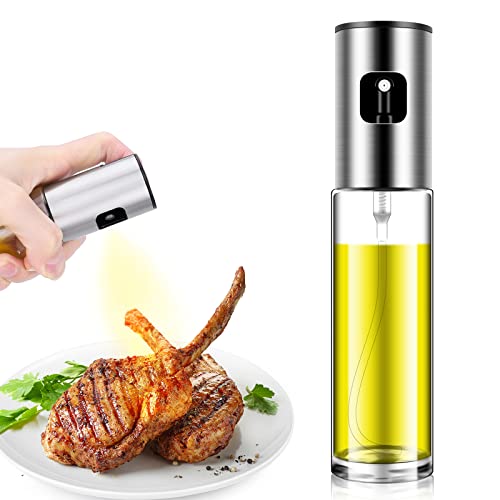 Oil Sprayer, 100ml Olive Oil Dispenser, Cooking Oil Spray Bottle, Vinegar Soy Sauce Dispenser, Oil Mister for air fryer kitchen gadgets accessories, for Cooking Baking Roasting Frying Use