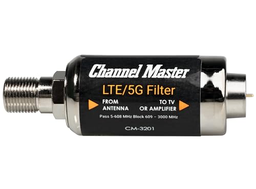 Channel Master CM-3201 LTE Filter - Optimized for new 2023 LTE, and 5G, Standards in the US. - Blocks LTE and 5G signals that interfere with TV antenna reception.