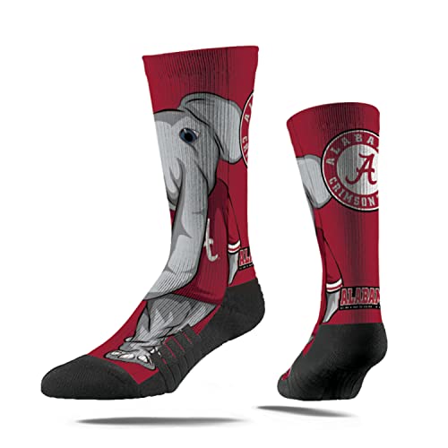 Strideline Alabama Crimson Tide Mascot NCAA Licensed Crew Socks - Red