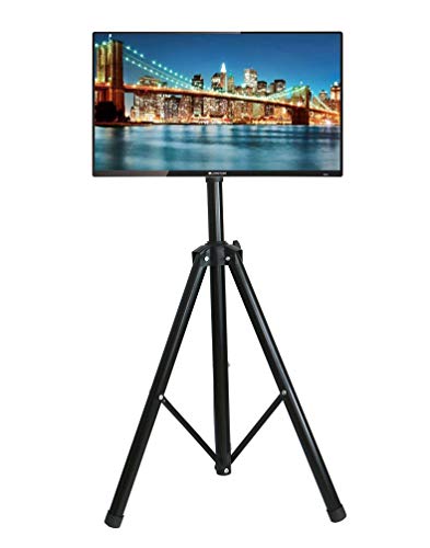 YFLY Black Tripod TV Display Portable Floor Stand Height Adjustable Mount for 32' to 55' Flat Screens