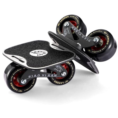 Saturfun Aluminum Alloy Roller Drift Skates, Non-Slip Portable Split Skateboard with PU Wheels & Bearings, Fun for Outdoor