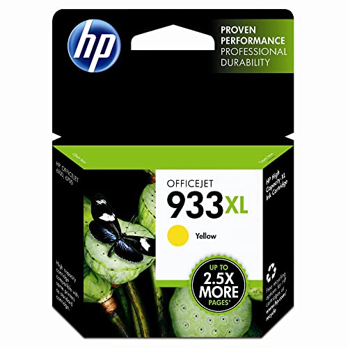 HP Original HP 933XL Yellow High-yield Ink Cartridge | Works with HP OfficeJet 6100, 6600, 6700, 7110, 7510, 7610 Series | CN056AN