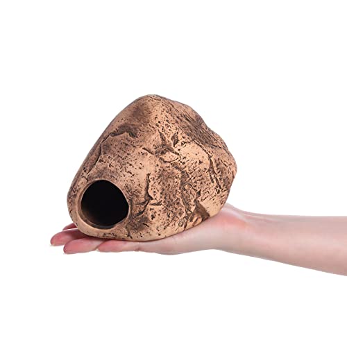 ALEGI Aquarium Decoration Hideaway Rock Cave for Betta Shrimp Cichlid Hiding Breeding Spawning (Smooth Boulder L)