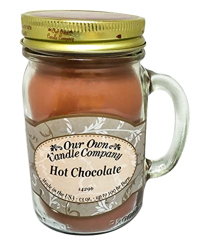 Our Own Candle Company, Hot Chocolate Scented Mason Jar Candle, 100 Hour Burn Time, Made in The USA - 13 Ounces