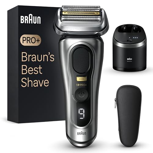 Braun Series 9 PRO+ Electric Razor for Men, 5 Pro Shave Elements & Precision Long Hair Trimmer, 6in1 SmartCare Center, Wet & Dry Electric Razor for Smooth Skin with 60min Battery Runtime, 9567cc