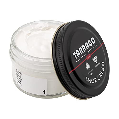 Tarrago Shoe Cream - Professional Shoe Polish with Carnauba Wax to Re-Color and Polish - Smooth Leather Shoes and Boots- Over 100 Colors - 50 Ml/ 1.7Fl. Oz - White #01
