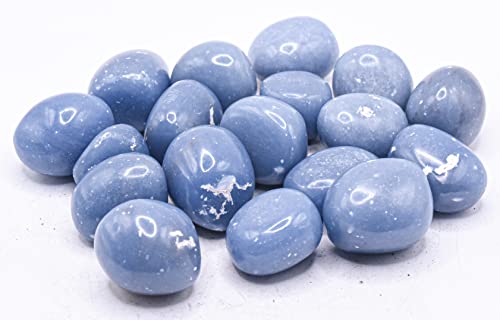 Blue Angelite Cabochon Pebble Natural Polished Angel Stone Crystal Angelic Mineral Cab from Peru - 5PCS