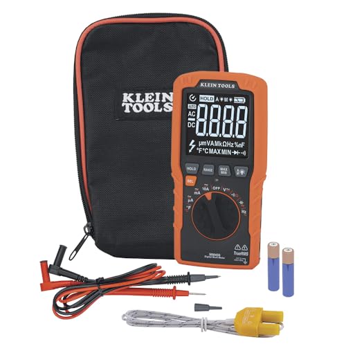 Klein Tools MM450 Multimeter, Slim Digital Meter, Auto-Ranging TRMS, 600V AC/DC Voltage, Current, Resistance, Temp, Frequency, Continuity