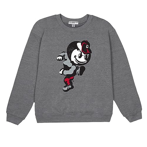 Suburban Riot The Ohio State University Official Brutus Willow Women's Long Sleeve Fleece Sweatshirt, Athletic Heather (X-Small)