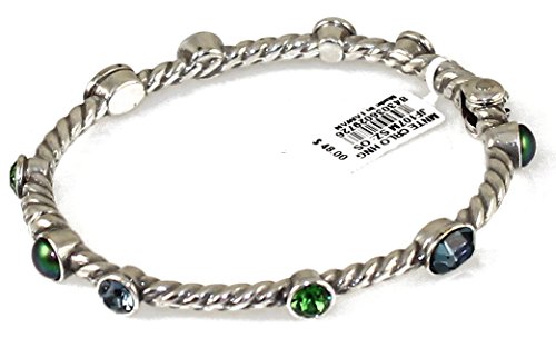Brighton Monte Carlo Silver Blue Green Bangle Bracelet