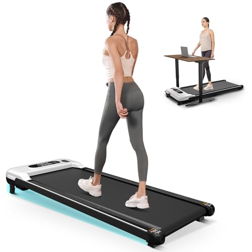 Walking Pad with Incline, Under Desk Treadmill for Home Office, 2.5HP Portable Treadmills with Panel & Remote Control, 4 in 1 Walking Running Machine Manual Incline, Compact Treadmill 265LB Capacity
