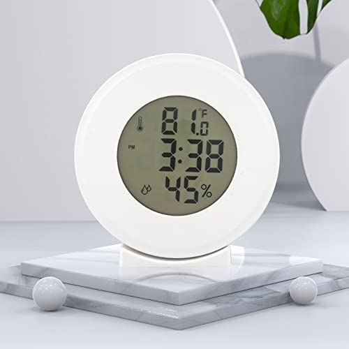 DELURA Digital Alarm Clock with LCD Display Thermometers Hygrometer Digital Temperature Humidity Monitor with Smart Clock Calendar/2184