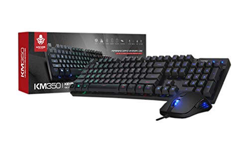 ABKO KM350 Desktop Keyboard & Mouse Gaming Combo Rainbow LED, 19 Key Anti-Ghosting, Max 3200 DPI English/Korean Type