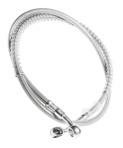 RACOONA 39.37' Length Motorcycle Hydraulic Brake Line Oil Hose Pipe Stainless Steel Braided Cable,Car Accessories 10mm ID Braided Hydraulic Brake Hose Line Pipeline