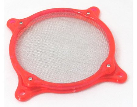 Fan Filter with Stainless Steel Mesh, Plastic frame in UV Red, 2-piece design for cleaning the mesh without removing the frame, for 80mm cooling fans