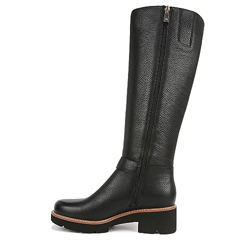 Naturalizer Womens Darry Tall Water Repellent Knee High Boot Black Leather 8.5 M