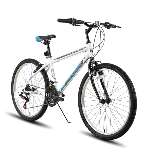 HH HILAND 24 26 inch Mountain Bike for Men Women, 21 Speeds High-Carbon Steel Frame, Sport Cycling MTB Bicycle for Adult