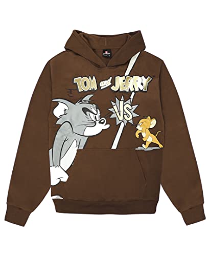 Southpole Big Boys Tom and Jerry Fleece Hoodie, W1641 Brown, Medium