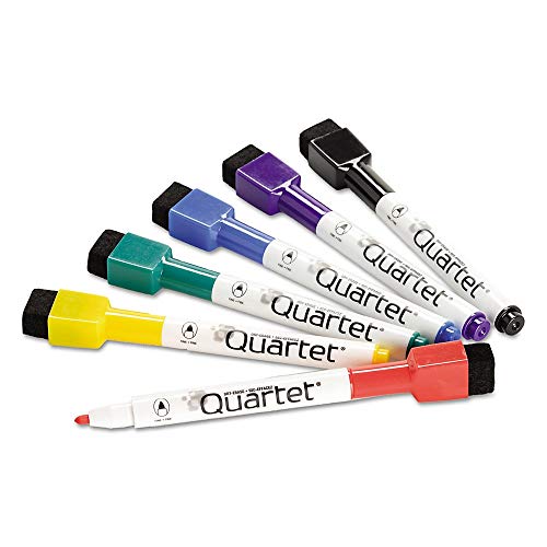 Quartet Dry Erase Markers, Whiteboard Markers, Fine Tip, ReWritables, Mini, Magnetic, Classic Colors, 6 Pack (51-659312Q)