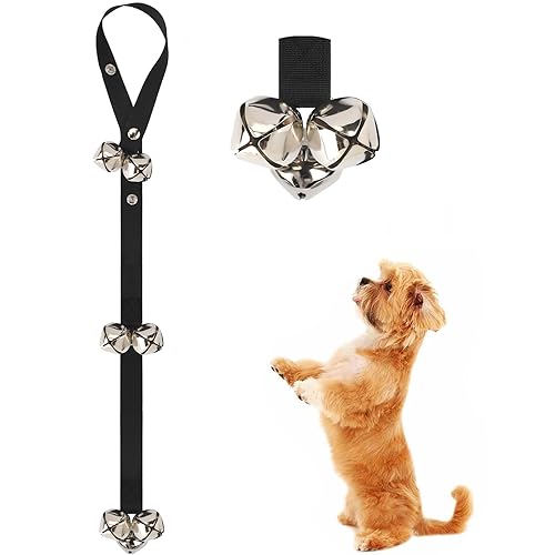 FOLKSMATE Dog Doorbells for Potty Training, 3 Snaps Adjustable Puppy Dog Door Bells with 7 Extra Loud Bells for Dogs Training, Housebreaking, Door Knob, Ring to Go Outside Puppy Pet Supplies