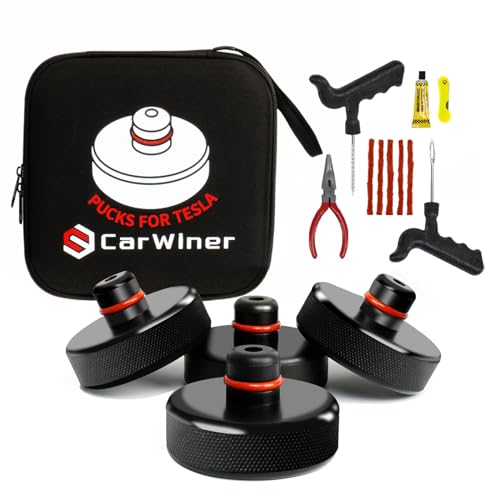 Carwiner Jack Pad Compatible with Tesla Model 3/S/X/Y, Lifting Pucks with a Storage Case Accessories (4 Packs)