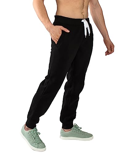 Southpole Men's Basic Active Fleece Jogger Pants-Regular and Big & Tall Sizes, BK (A), S