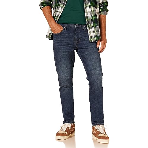 Amazon Essentials Men's Slim-Fit Stretch Jean, Dark Wash, 34W x 30L
