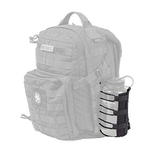 OneTigris ROC Minimalist Adjustable Bottle Holster MOLLE Panel Gear Holder Universal Fit 600ml to 1000ml Water Bottle (Black)