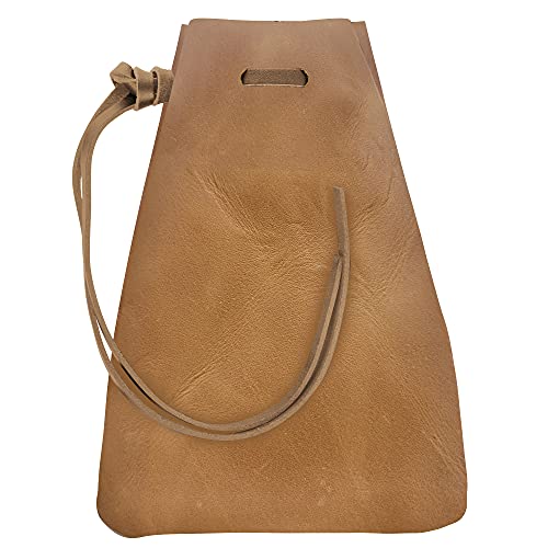 Nabob Leather Leather Drawstring Pouch, Coin Bag, Medicine Tobacco Pouch Medieval Reenactment Made in U.S.A Size 8.5' x 6'