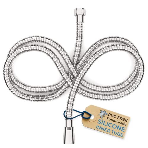 ALL METAL Shower Hose Attachment for Shower Head – CHROME - Extra Long - 72 Inch Handheld – Universal Shower Hose Replacement Part for Hand Held - Shower Head Hose