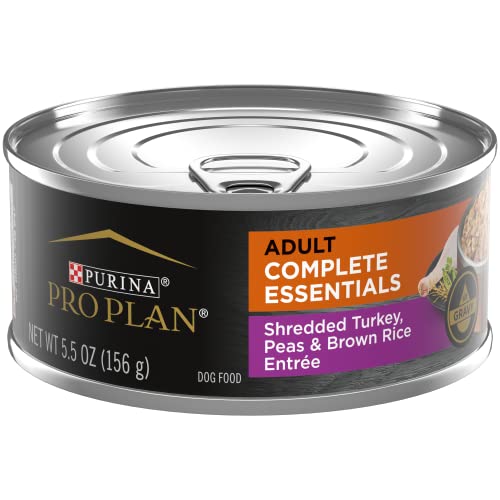 Purina Pro Plan High Protein Dog Food Gravy, Shredded Turkey, Peas and Brown Rice Entree - 5.5 oz. Can