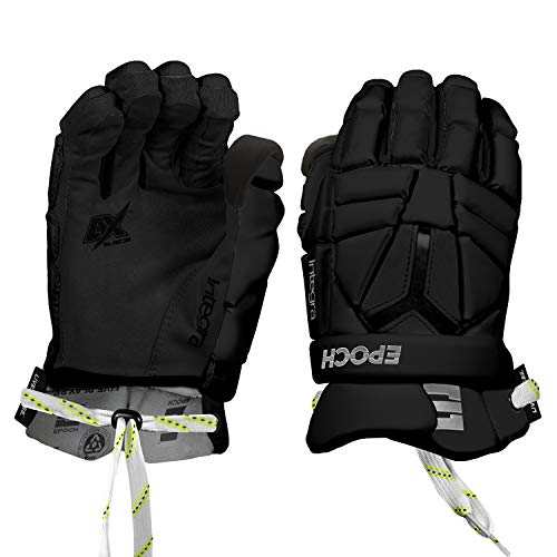 Epoch Lacrosse Integra Pro Lacrosse Unisex-Adult Sport Activity Glove for Goalies with Dual-Density Foam and Adjustable Wrist, 10', Small, Black