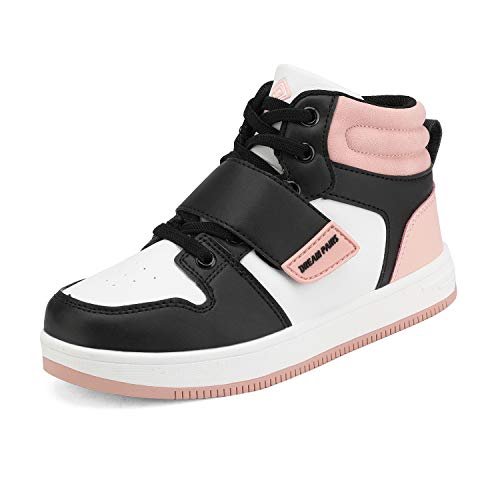 DREAM PAIRS Unisex-Child Freestyle-k, Black/White/Pink, 3 Little Kid