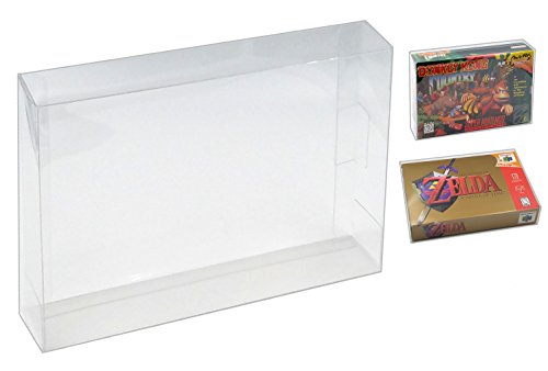 MALKO Video Game Protector Compatible with: SNES & N64 Game Case | Clear Plastic Sleeve | 10 PACK