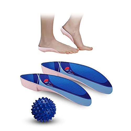 Shoe Inserts for Plantar Fasciitis - Strong High Arch Support Insoles for Women & Men to Help Flat Feet, Heel Arch Support & Pain Relief, with Foot Exercise Ball - FSA or HSA Eligible
