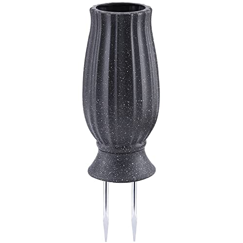 Bocola Cemetery Plastic Vase Artificial Flower Fake Flowers Floral Holder Headstones Grave Decorations Human Tombstone Markers with Drain Hole Long Metal Spikes Outdoor Memorials