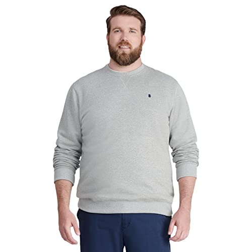 IZOD Men's Tall Advantage Performance Crewneck Fleece Pullover Sweatshirt, Light Grey Heather Solid, 4X-Large Big