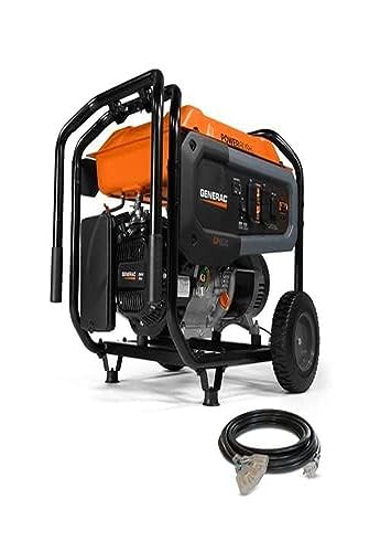 Generac 7681 GP6500 6,500-Watt Gas-Powered Portable Generator - PowerRush Technology for Increased Starting Capacity - Reliable and Durable - Easy Transport and Maintenance - Includes Cord,Orange