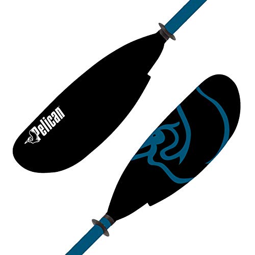 Pelican Vesta Kayak Paddle - Aluminum Shaft with Nylon Reinforced Blades - Lightweight and Adjustable Perfect for Kayaking - Premium Quality Material - 90.5 in - Black/Blue