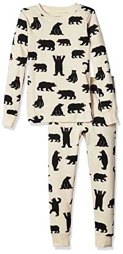 Little Blue House by Hatley boys Bear Family Pajamas, Kid's Long Sleeve Pajama Set - Black Bears, 6