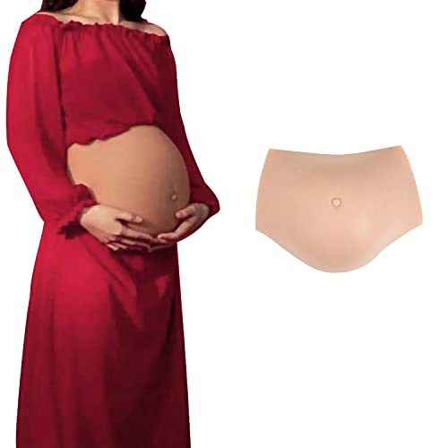 JUYO VONSAN Silicone Fake Pregnant Belly Artificial Pregnancy Belly Tummy for Film Props Tv Series Props Spoof Costume Cosplay (5-7 Months)