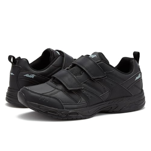 AVIA Men's Avi-Union II Strap Food Service Shoe, Jet Black/Castle Rock, 12 X-Wide