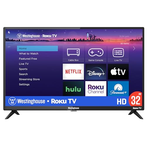 Westinghouse Roku TV - 32 Inch Smart TV, 720P LED HD TV with Wi-Fi Connectivity and Mobile App, Flat Screen TV Compatible with Apple Home Kit, Alexa and Google Assistant