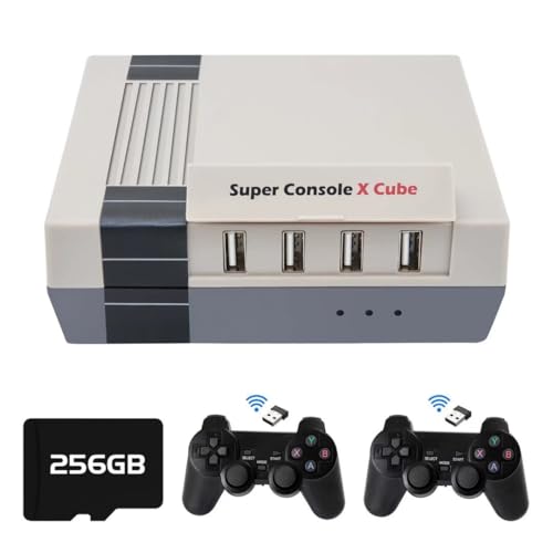 Kinhank Retro Game Console,Super Console X Cube Emulator Console with 117,000+ Video Games,Game Consoles Support 4K HD Output,4 USB Port,Up to 5 Players,LAN/WiFi,2 Gamepads,Best Gifts(256GB)