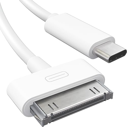 30-Pin to USB C Adapter Cable for iPhone, iPad, iPod – 3ft (Next-Generation Data Cable/Charging Cable from USB C to Dock Connector for iPhone 4S/4/3G/3/1, iPad 3/2/1, iPod, White) – CableDirect