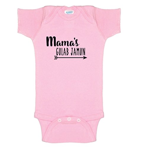 Jasmine and Marigold Mama's Gulab Jamun Muslim Themed Baby Infant Cotton Bodysuit 6 Month Light Pink