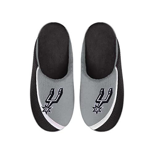 FOCO Men's NBA 2022 Big Logo Color Edge Slipper, San Antonio Spurs, Large
