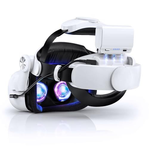 Battery Head Strap Compatible with Quest 2-7000mAh Rechargable Adjustable Headstrap for VR Headset, Extend Playtime and Skin-Friendly VR Accessories for Quest 2