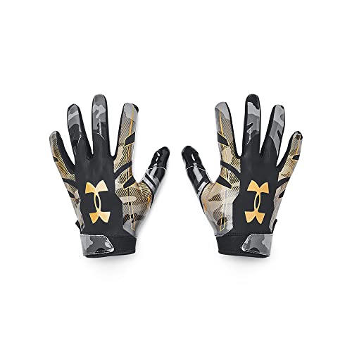 Under Armour Men's Standard F8 Novelty Football Gloves, (004) Black / / Gold, Large